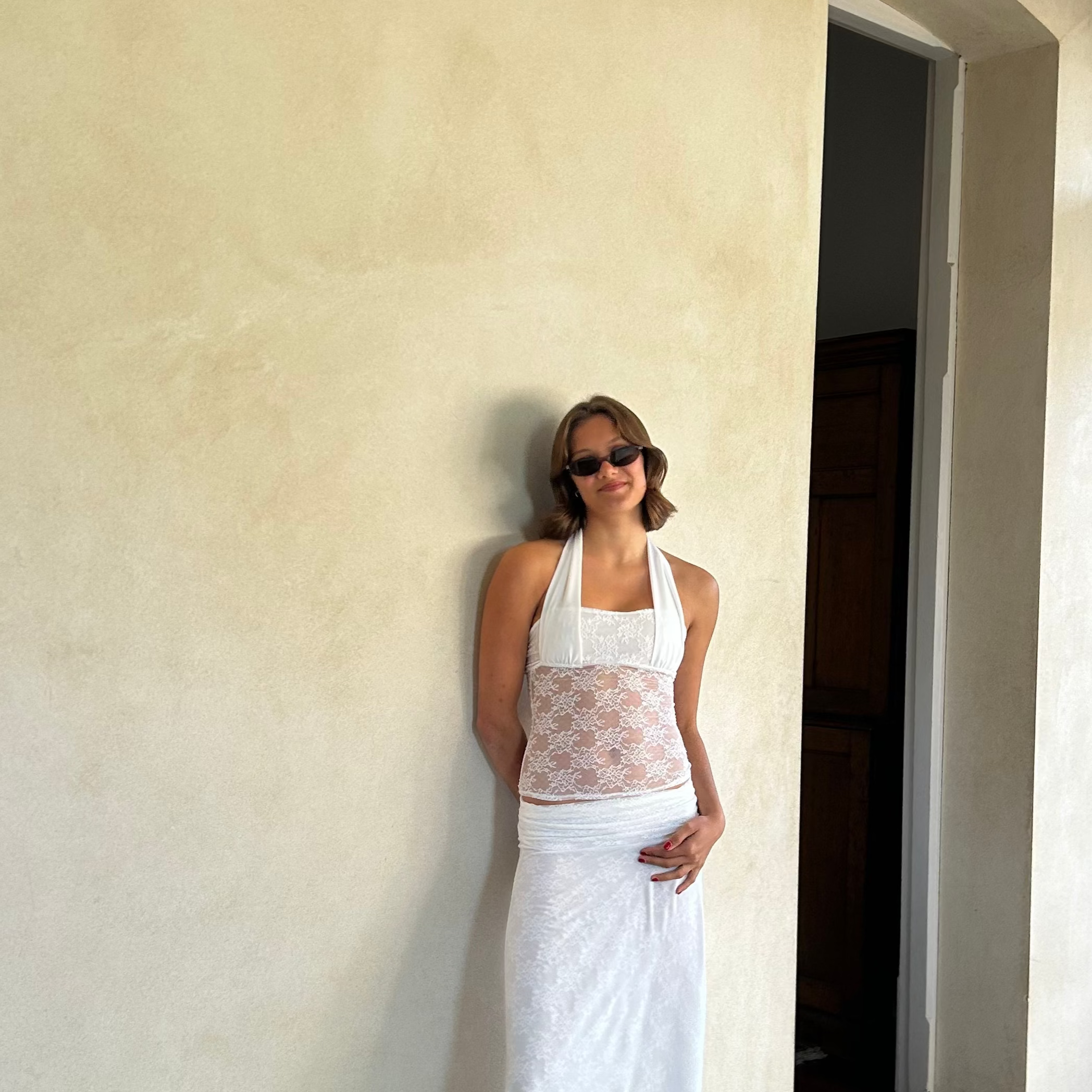 belle top in pearl
